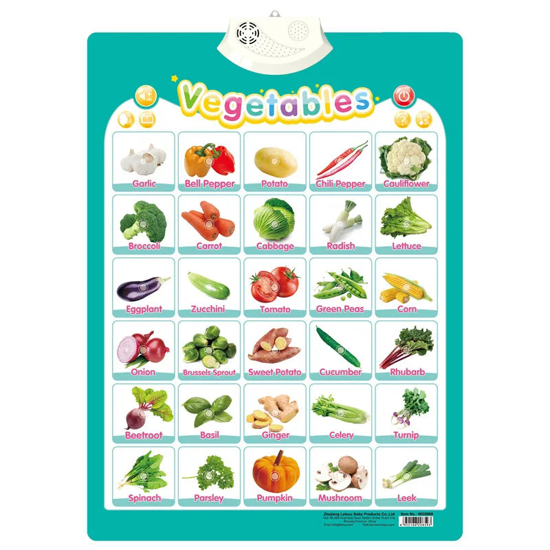 Electronic English Alphabet Wall Chart Talking ABC Letters 123s Music Poster Educational Learning Toy for Toddler Kids Gifts