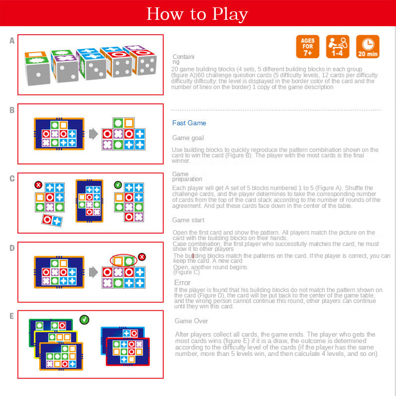 Kids Space Logical Thinking Board Game Matching Puzzle Party Memory Games for Children Interactive Learning Educational Toys