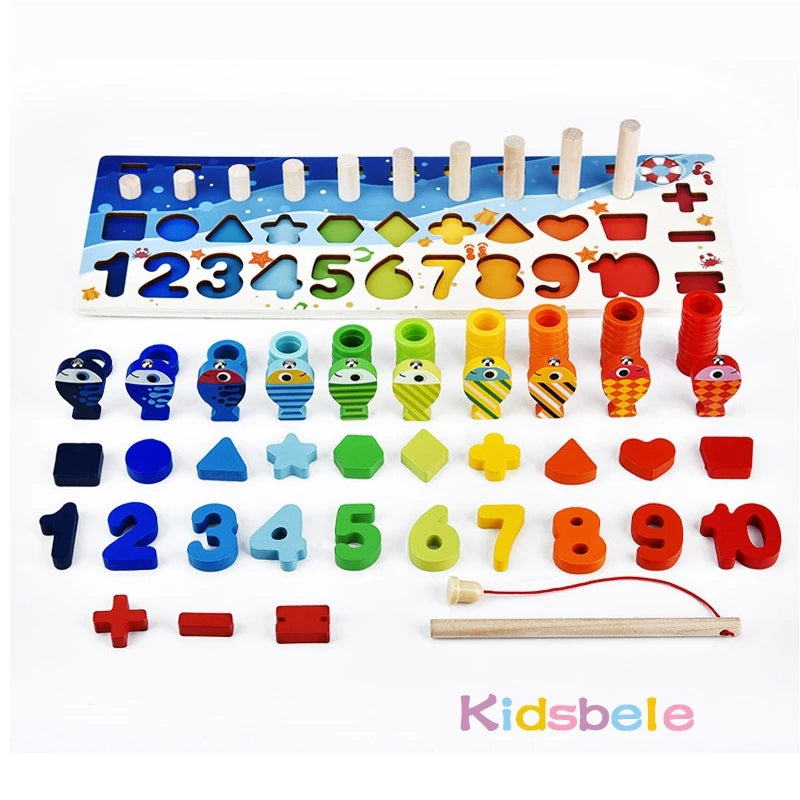 MONTESSORI MATH FISHING GAME - WOODEN EDUCATIONAL TOY FOR KIDS 3+