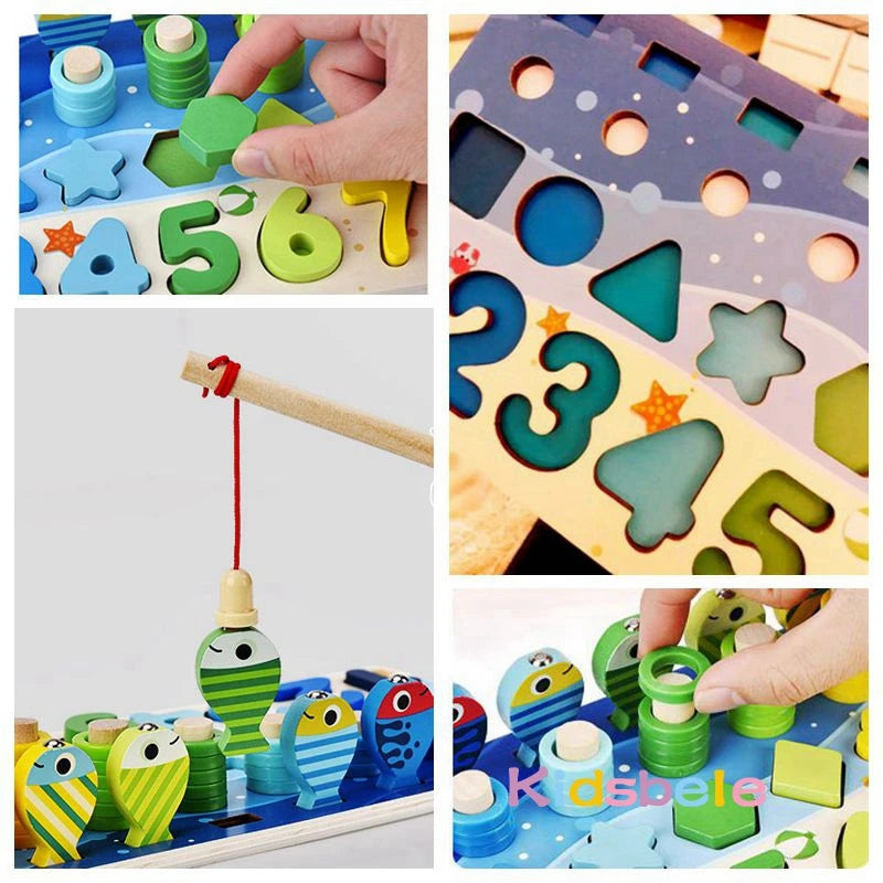 MONTESSORI MATH FISHING GAME - WOODEN EDUCATIONAL TOY FOR KIDS 3+