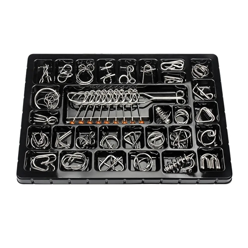 Luban Lock Educational Intellectual Toys IQ Toys Metal Puzzle Brain Teaser Metal Wire Puzzles Magic Trick Toy Untie Key Lock