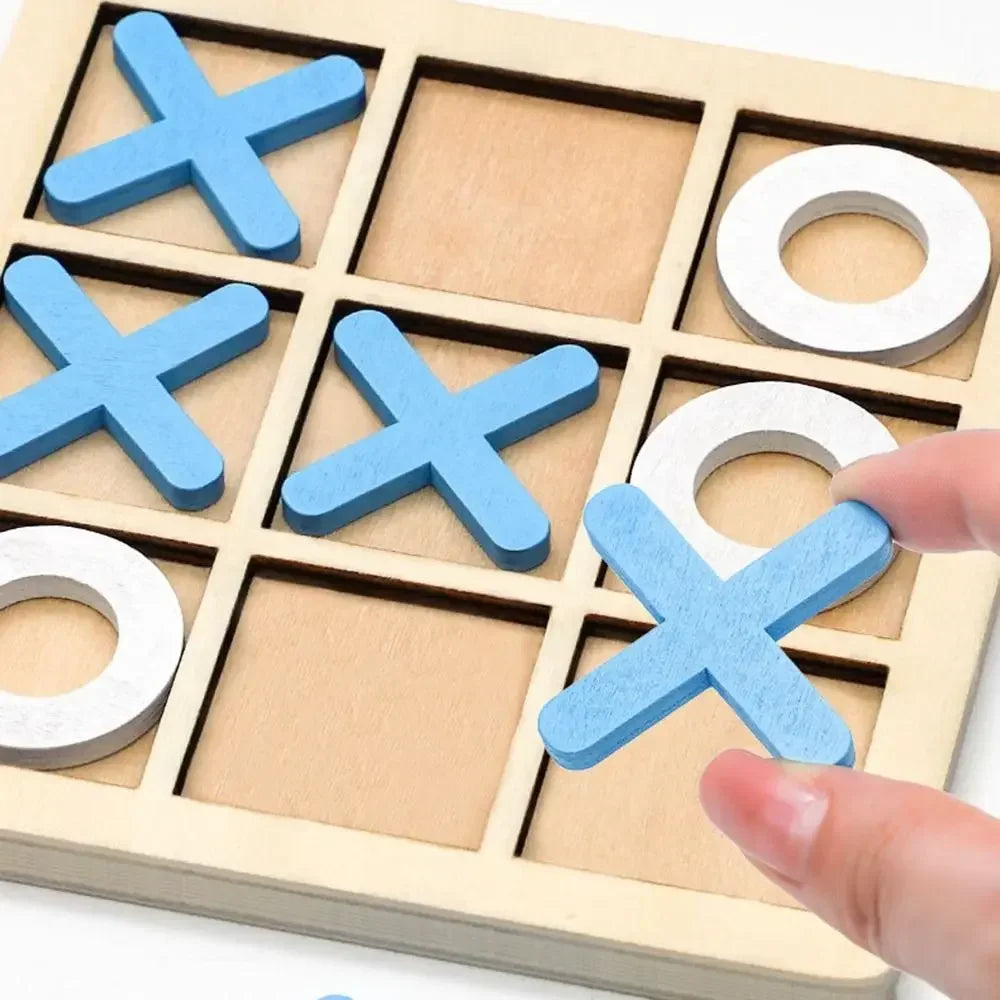 1PC Wooden Board Game Tic Tac Toe 9"x9" Table Toy for Kids Gifts Family Games Desk Decoration Board Game