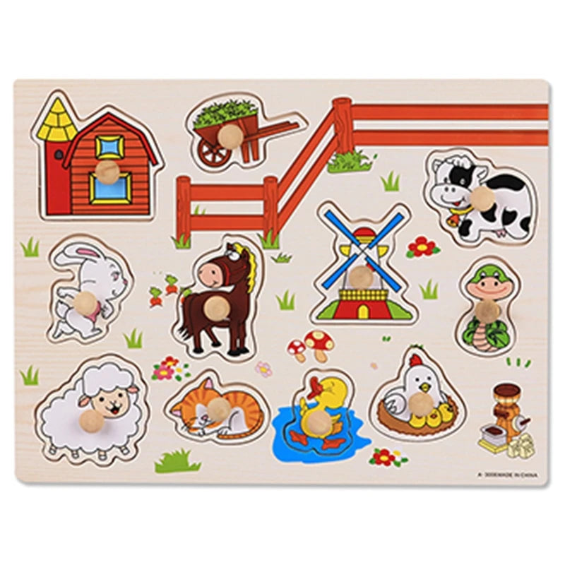 Toddlers Wooden Puzzle Montessori Baby Toys ABC Alphabet Number Shape Matching Board Game Preschool Educational Toy for Kids 2-4