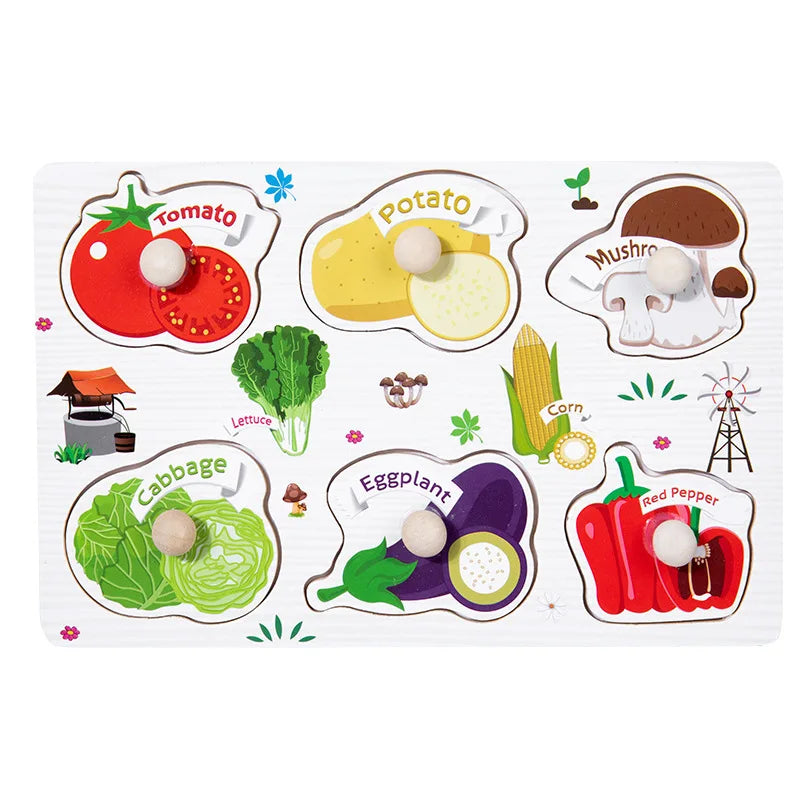 Toddlers Wooden Puzzle Montessori Baby Toys ABC Alphabet Number Shape Matching Board Game Preschool Educational Toy for Kids 2-4