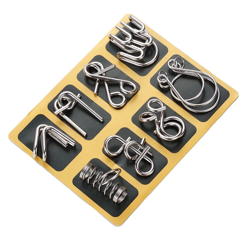 Luban Lock Educational Intellectual Toys IQ Toys Metal Puzzle Brain Teaser Metal Wire Puzzles Magic Trick Toy Untie Key Lock