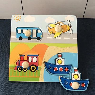 Toddlers Wooden Puzzle Montessori Baby Toys ABC Alphabet Number Shape Matching Board Game Preschool Educational Toy for Kids 2-4