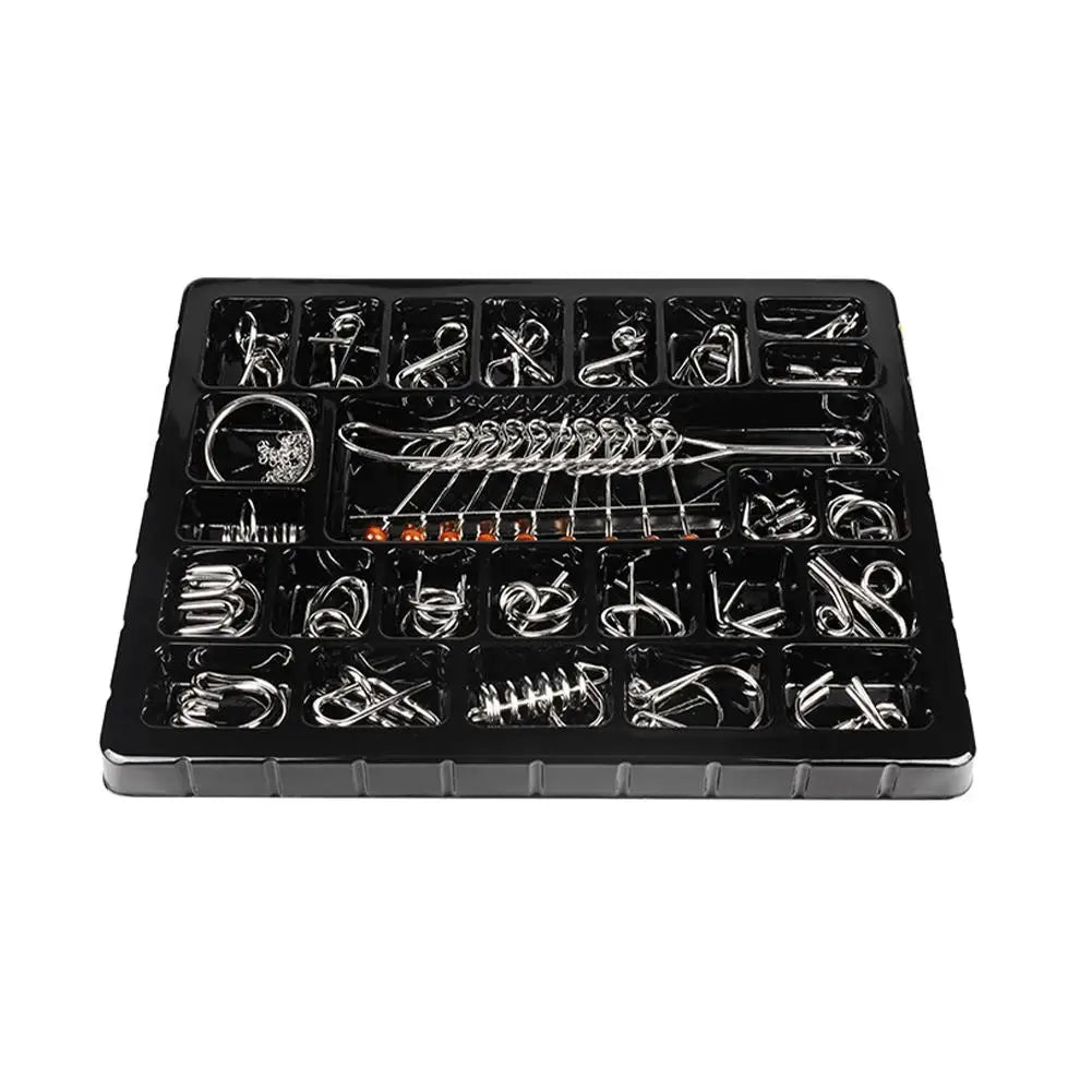Luban Lock Educational Intellectual Toys IQ Toys Metal Puzzle Brain Teaser Metal Wire Puzzles Magic Trick Toy Untie Key Lock