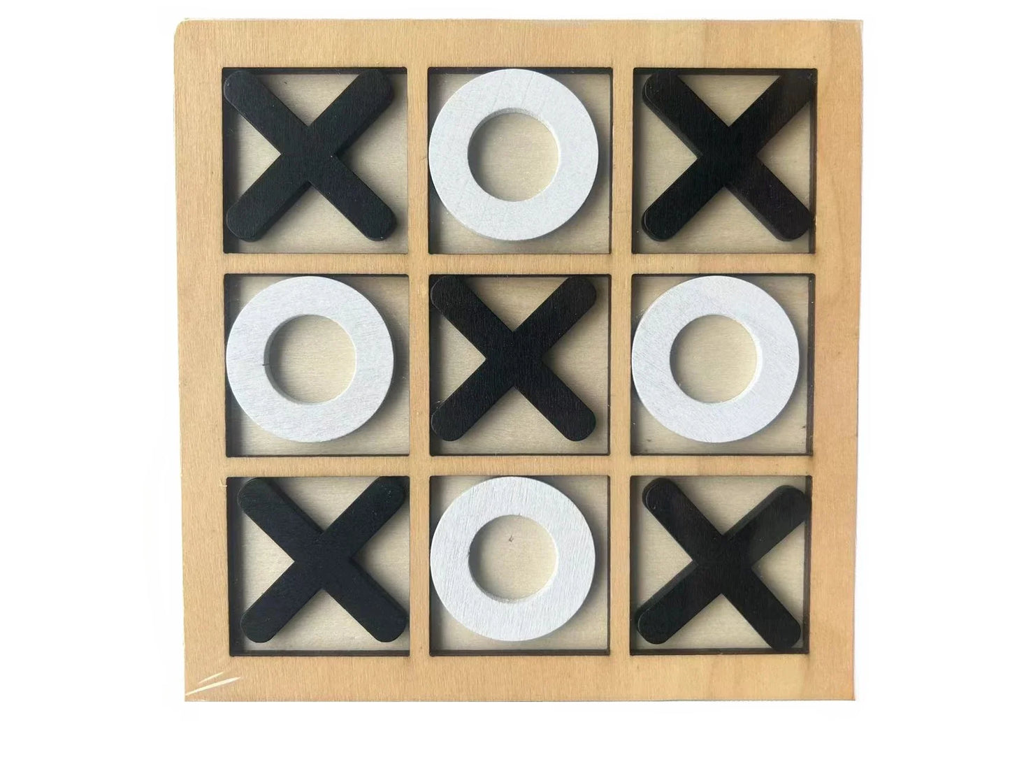 1PC Wooden Board Game Tic Tac Toe 9"x9" Table Toy for Kids Gifts Family Games Desk Decoration Board Game
