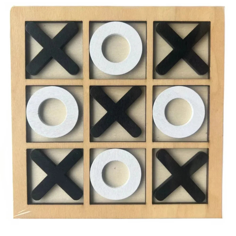 1PC Wooden Board Game Tic Tac Toe 9"x9" Table Toy for Kids Gifts Family Games Desk Decoration Board Game