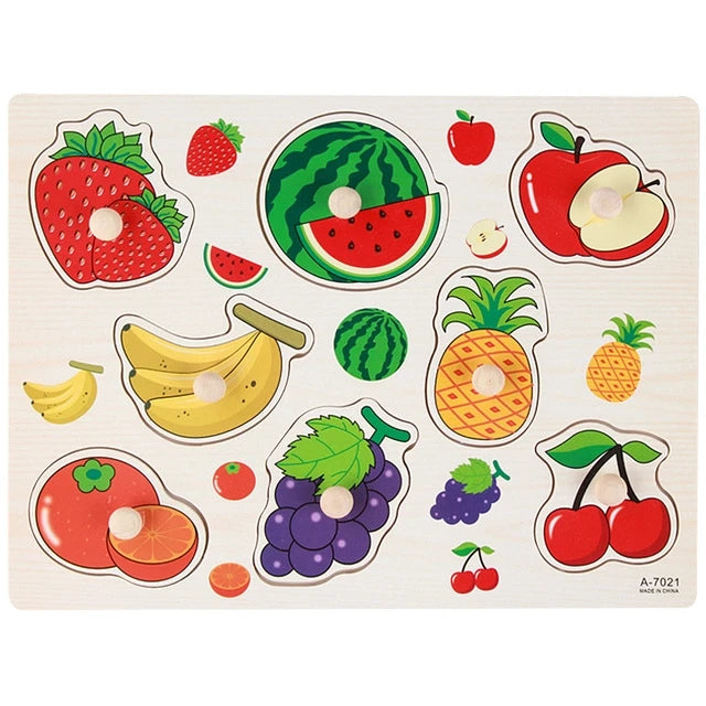 Toddlers Wooden Puzzle Montessori Baby Toys ABC Alphabet Number Shape Matching Board Game Preschool Educational Toy for Kids 2-4