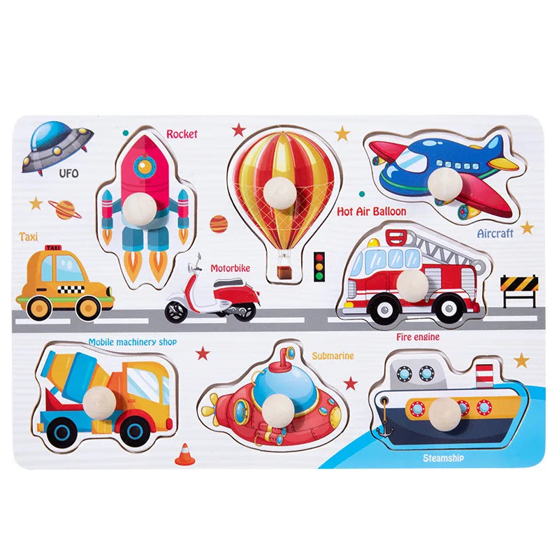 Toddlers Wooden Puzzle Montessori Baby Toys ABC Alphabet Number Shape Matching Board Game Preschool Educational Toy for Kids 2-4