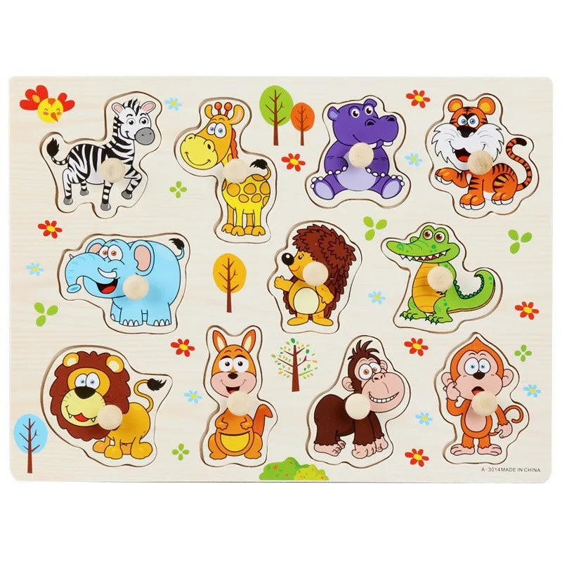 Toddlers Wooden Puzzle Montessori Baby Toys ABC Alphabet Number Shape Matching Board Game Preschool Educational Toy for Kids 2-4