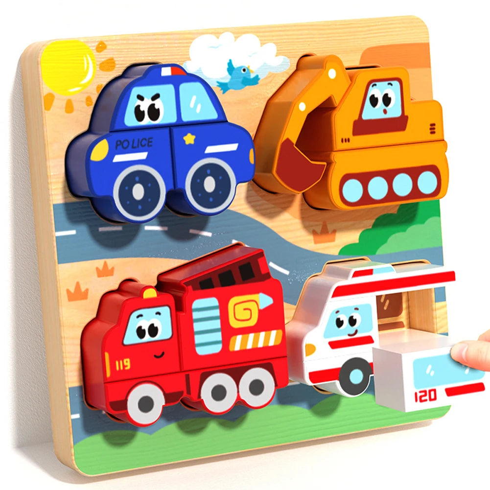 Toddlers Wooden Puzzle Montessori Baby Toys ABC Alphabet Number Shape Matching Board Game Preschool Educational Toy for Kids 2-4