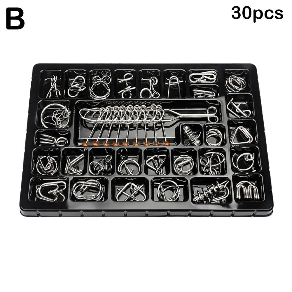 Luban Lock Educational Intellectual Toys IQ Toys Metal Puzzle Brain Teaser Metal Wire Puzzles Magic Trick Toy Untie Key Lock
