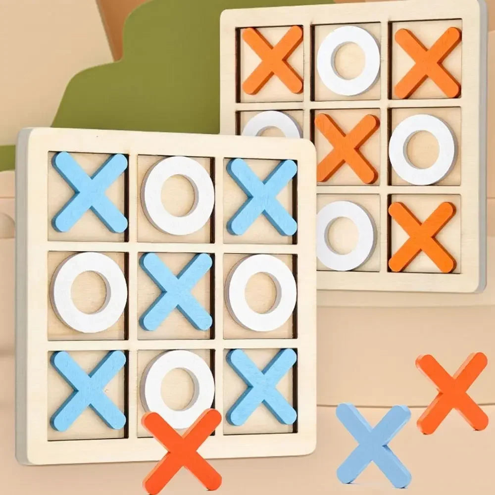 1PC Wooden Board Game Tic Tac Toe 9"x9" Table Toy for Kids Gifts Family Games Desk Decoration Board Game