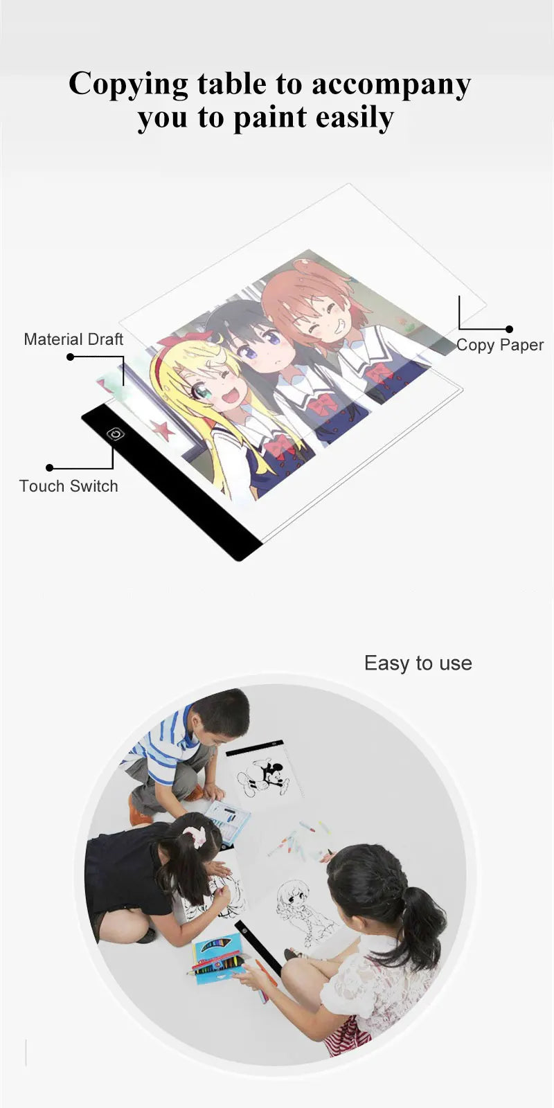 3 Level Dimmable Led Drawing Copy Pad Board for Baby Toy A4 Creativity Painting Educational Toys for Children Gifts