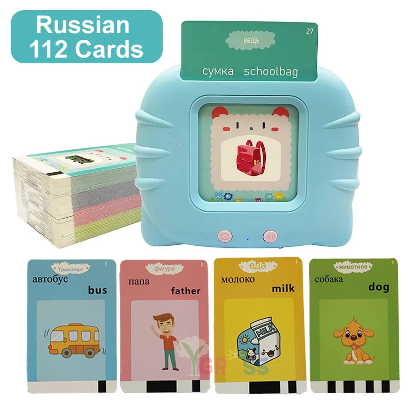 Educational Language And Literacy Learning Toys Talking Flash Cards Kids Games Audio Book Gift Russian Alphabet Spanish French
