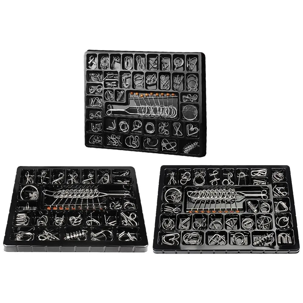 Luban Lock Educational Intellectual Toys IQ Toys Metal Puzzle Brain Teaser Metal Wire Puzzles Magic Trick Toy Untie Key Lock