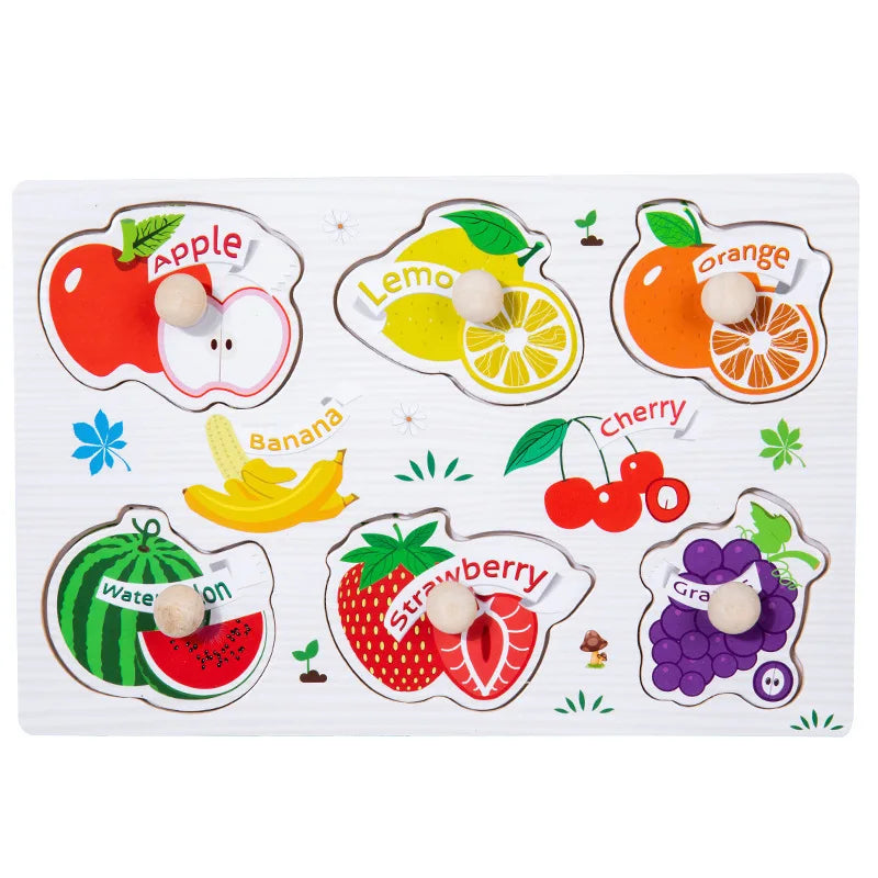 Toddlers Wooden Puzzle Montessori Baby Toys ABC Alphabet Number Shape Matching Board Game Preschool Educational Toy for Kids 2-4